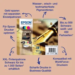 EPSON Multipack Tinte CMYBK T162640 WF 2010/2540 165/175 Seiten