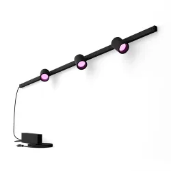 Spot Philips Hue Schwarz Metall 200.4 cm - LED - Lichtfarbe: Extra warmweiss - Helles Neutralweiss - Spot- LED Energiesparlampe