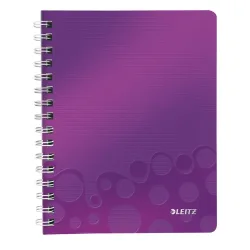 Leitz, LEITZ Spiralbuch WOW PP A5 46390062 violett 80 Blatt
