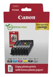 Canon C530/531 Druckerpatronen (bk, c, m, y) - Canon 6117C004 für z.B. Canon Pixma TS 8751, Canon Pixma TS 8750, Canon Pixma TS 8700