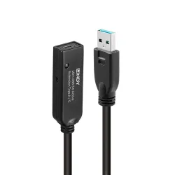 LINDY USB-Kabel USB 3.2 Gen1 USB-A Stecker, USB-C® Buchse 10.00 m Schwarz 43376
