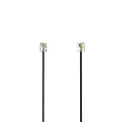 Hama Telefon (analog) Anschlusskabel [1x RJ11-Stecker 6p4c - 1x RJ11-Stecker 6p4c] 3 m Schwarz