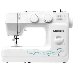 MEDION Freiarm-Nähmaschine MD 18205, 60 verschiedene Stichmuster, Knopfloch- und Einfädelautomatik, LED-Nählicht, umfangreiches Zubehör