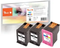 Peach HP 62 3 Druckköpfe (2*bk, col) ersetzt HP No. 62, C2P04AE*2, C2P06AE für z.B. HP Envy 5644 e-All-in-One, HP Envy 5640 e-All-in-One, HP Envy 5540