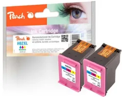 Peach HP 62 XLc 2 Druckköpfe XL 2*col ersetzt HP No. 62XL c*2, C2P07AE*2 für z.B. HP Envy 5644 e-All-in-One, HP Envy 5640 e-All-in-One, HP Envy 5540