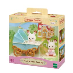 Sylvanian Families Chocolate Rabbit Twin Babies & Pram