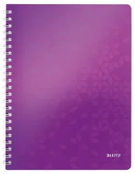 LEITZ Spiralbuch WOW PP A4 46380062 violett 80 Blatt