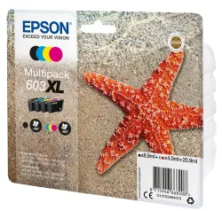 Epson E603XL Druckerpatronen XL (bk, c, m, y) - Epson No. 603XL, C13T03A64010 für z.B. Epson Expression Home XP -2100, Epson WorkForce WF -2810 DWF