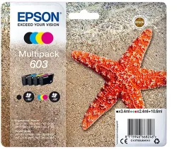 Epson E603 Druckerpatronen (bk, c, m, y) - Epson No. 603, C13T03U64010 für z.B. Epson Expression Home XP -2100, Epson Expression Home XP -2105