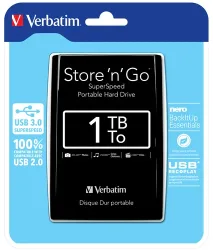 VERBATIM Tragbare Festplatte 53023 Schwarz