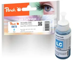 Peach E673 Tintenbehälter cyli ersetzt Epson T6735LC, C13T67354A für z.B. Epson EcoTank L 1800 ITS, Epson EcoTank L 800, Epson EcoTank L 805