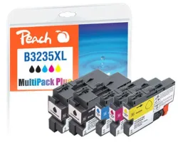 Peach B3235 XL Spar Plus Pack Druckerpatronen XL (2*bk, c/m/y) ersetzt Brother LC-3235XL für z.B. Brother DCPJ 1100 DW, Brother MFCJ 1300 DW