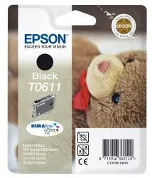 Epson E611BK Druckerpatronen bk - Epson T0611BK, C13T06114010 für z.B. Epson Stylus D 68, Epson Stylus D 68 PE, Epson Stylus D 88