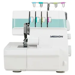MEDION LIFE Overlock-Nähmaschine SO90 (MD19169) rosa, 90 Watt Motorleistung, LED Nählicht, Nähen mit 4 Fäden gleichzeitig, umfangreiches Zubehör
