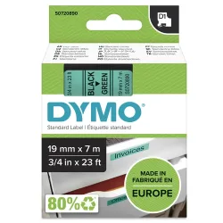 Etiketten DYMO D1 45809 Polyester Bandfarbe: Grün Schriftfarbe:Schwarz 19 mm 7 m