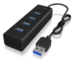ICY BOX, ICY BOX 4 Port Hub Type A USB 3.0 IB-HUB1409-U3 Aluminium black