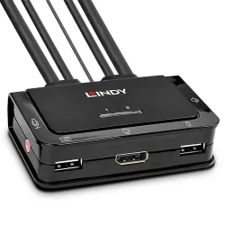 LINDY - 42344 TastaturVideoMaus (KVM)-Switch Rack-Einbau Schwarz