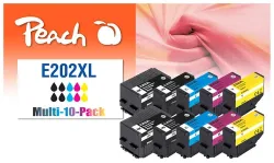 Peach E202 XL 10 Druckerpatronen XL (2*bk, 2*bkph/c/m/y) ersetzt Epson No. 202XL, T02G1*2, T02H1, T02H2, T02H3, T02H4