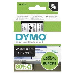 DYMO, DYMO Schriftband D1 S0720920 schwarz/transp. 24mm/7m