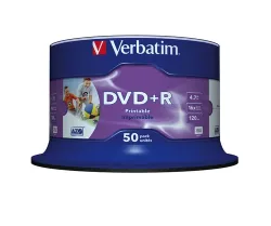 Verbatim, VERBATIM DVD+R Spindle 4.7GB 43512 1-16x print wide 50 Pcs