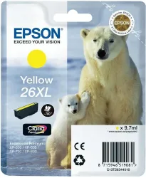 Epson E26XLy Druckerpatronen XL ye - Epson No. 26XL y, C13T26344010 für z.B. Epson Expression Premium XP -510, Epson Expression Premium XP -520