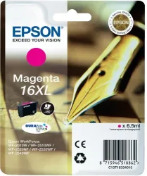 Epson E16XLm Druckerpatronen XL ma - Epson No. 16XL m, C13T16334010 für z.B. Epson WorkForce WF -2010 W, Epson WorkForce WF -2500