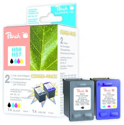 Peach HP 56 2 Druckköpfe Druckerpatronen bk/c (bk, col) ersetzt HP No. 56, No. 57, SA342AE für z.B. HP DeskJet 450 CBI, HP DeskJet 450 CI, HP Fax 1240