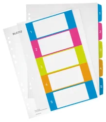 LEITZ Register WOW A4 Maxi 12410000 5-teilig, 1-5, bedruckbar