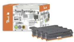 Peach HP 125 A 4 Toner (bk, c/m/y) ersetzt HP No. 125A, CB540A, CB541A, CB542A, CB543A für z.B. HP Color LaserJet CP 1515 N