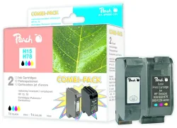 Peach HP 15 2 Druckköpfe (bk, col) ersetzt HP No. 15, No. 78D, C6615A, C6578D für z.B. HP PSC 950, HP Color Copier 310, HP Color Copier 610