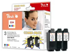 Peach C21 3 Druckerpatronen (2*bk, col) ersetzt Canon BCI-21, BCI-24 für z.B. Canon BJS 330, Canon I 250, Canon I 255, Canon I 320, Canon I 350