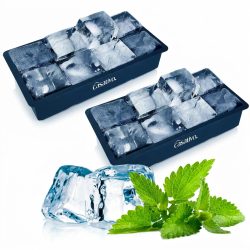 2er-Set XXL Silikon Eiswürfelform 8-Fach, 5 x 5 cm, für 1 Liter