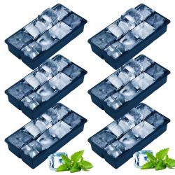 6er-Set XXL Silikon Eiswürfelform 8-Fach, 5 x 5 cm, für 1 Liter