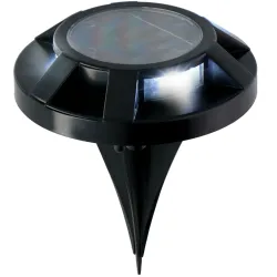 Solar-Bodenlicht mit Erdspiess, schwarz, Ø 12 cm
