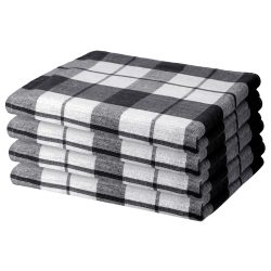 4er-Set Geschirrtücher, schwarz, 100% Baumwolle, 70 x 50 cm
