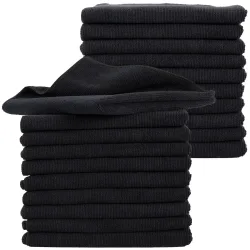 20er Set Mikrofaser-Putztücher, schwarz, 40 x 40 cm