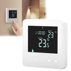 Wand Thermostat für Fussbodenheizung, Touch-Tasten, LCD-Display, programmierbar
