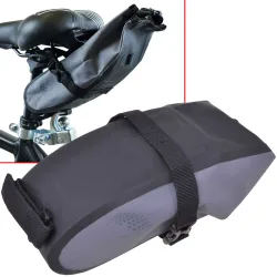 Satteltasche fürs Velo, wasserdicht, grau