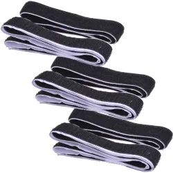 3er-Set Klettverschlussband, 1m x 20mm, selbstklebend, schwarz
