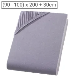 Einzelbett Qualitäts-Jersey Fixleintuch, 100% Baumwolle, grau, 90 x 200 cm