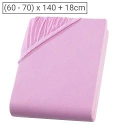 Kinder Qualitäts-Jersey Fixleintuch, 100% Baumwolle, rosa, 70 x 140 cm
