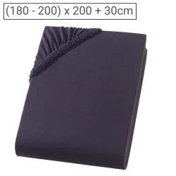 Übergrösse Qualitäts-Jersey Fixleintuch, 100% Baumwolle, schwarz, 200 x 200 cm