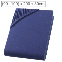 Einzelbett Premium Qualitäts-Jersey Fixleintuch, 100% Baumwolle, marine, 100 x 200 cm
