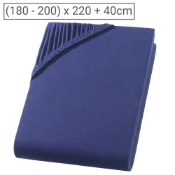 Wasserbett Premium Qualitäts-Jersey Fixleintuch, 100% Baumwolle, marine, 200 x 220 cm