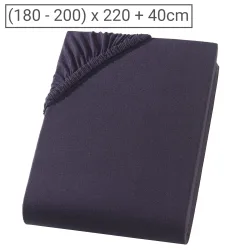 Wasserbett Premium Qualitäts-Jersey Fixleintuch, 100% Baumwolle, schwarz, 200 x 220 cm