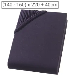 Wasserbett Premium Qualitäts-Jersey Fixleintuch, 100% Baumwolle, schwarz, 160 x 220 cm