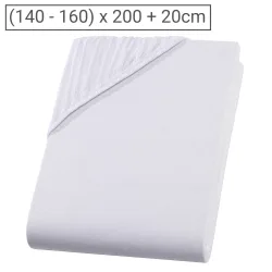 Topper Premium Qualitäts-Jersey Fixleintuch, 100% Baumwolle, weiss, 160 x 200 cm