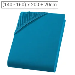 Topper Premium Qualitäts-Jersey Fixleintuch, 100% Baumwolle, petrol, 160 x 200 cm