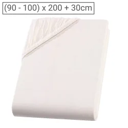 Einzelbett Qualitäts-Jersey Fixleintuch, 100% Baumwolle, natur, 90 x 200 cm