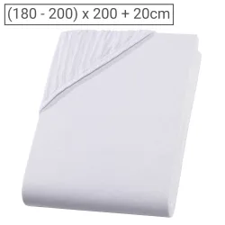 Topper Premium Qualitäts-Jersey Fixleintuch, 100% Baumwolle, weiss, 200 x 200 cm
